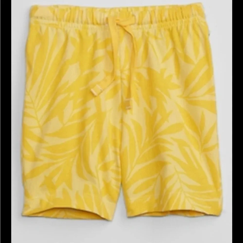 NWT Baby Gap Yellow Floral Print Pull On Shorts Size 12-18 Months
